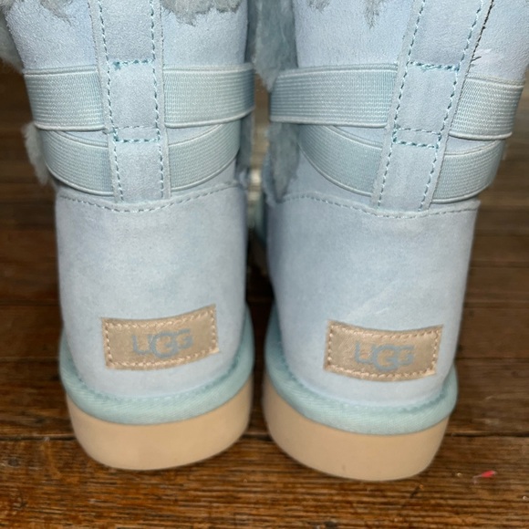 NEW UGG MINI BAILEY FLEX BOOT  Lt Blue SHEEPSKIN SHOE WOMEN US 8 EU 39 UK 6 - Picture 4 of 7